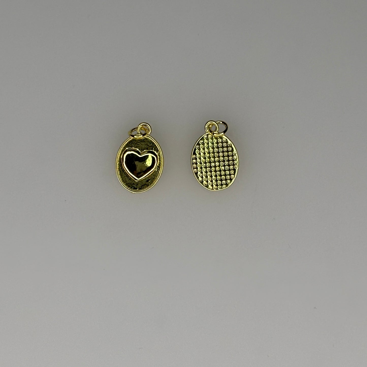 GOLD OVAL HEART CHARM PENDANT