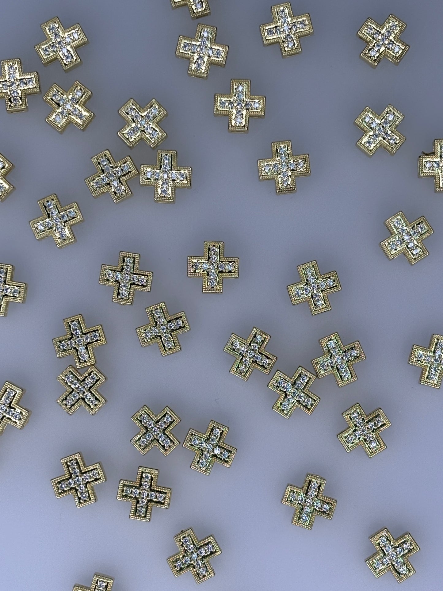 GOLD DIAMONTE CROSS CHARM PENDANT