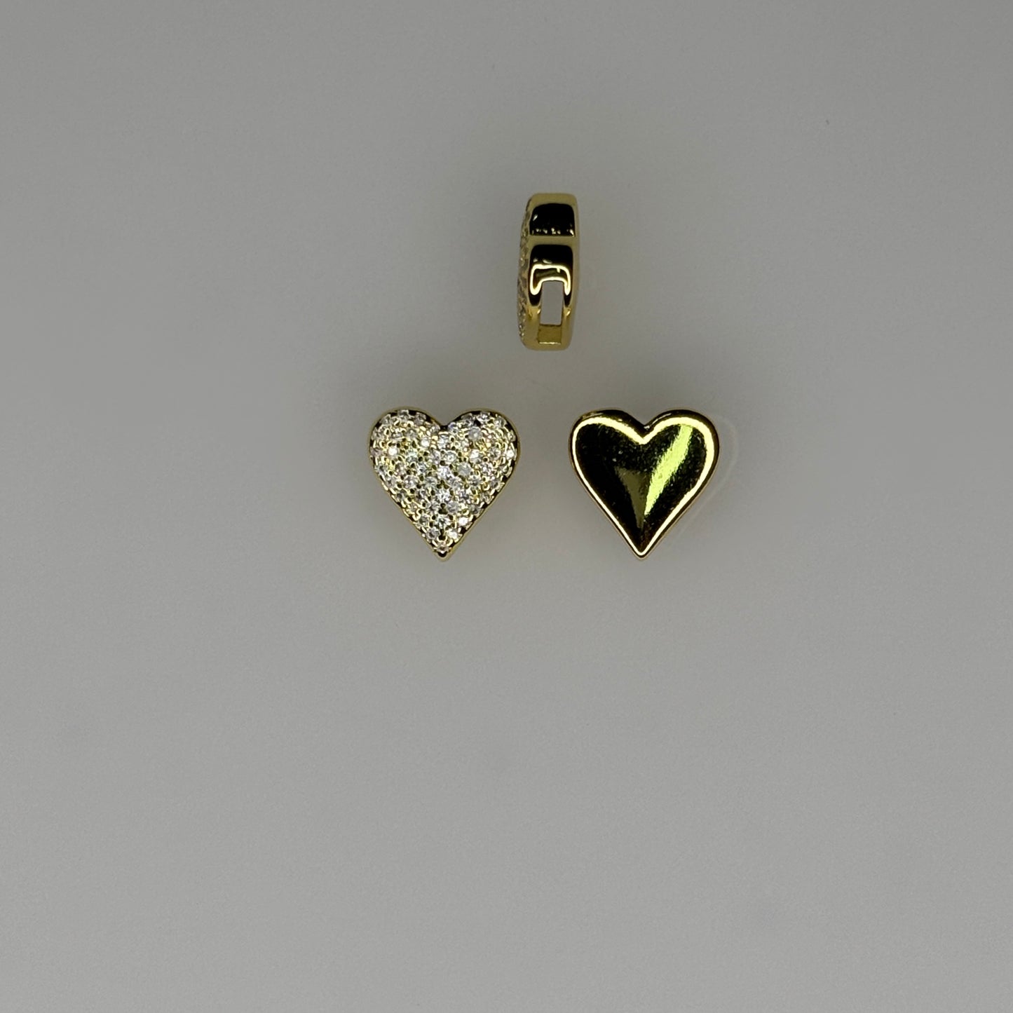 GOLD CRYSTAL HEART CHARM PENDANT