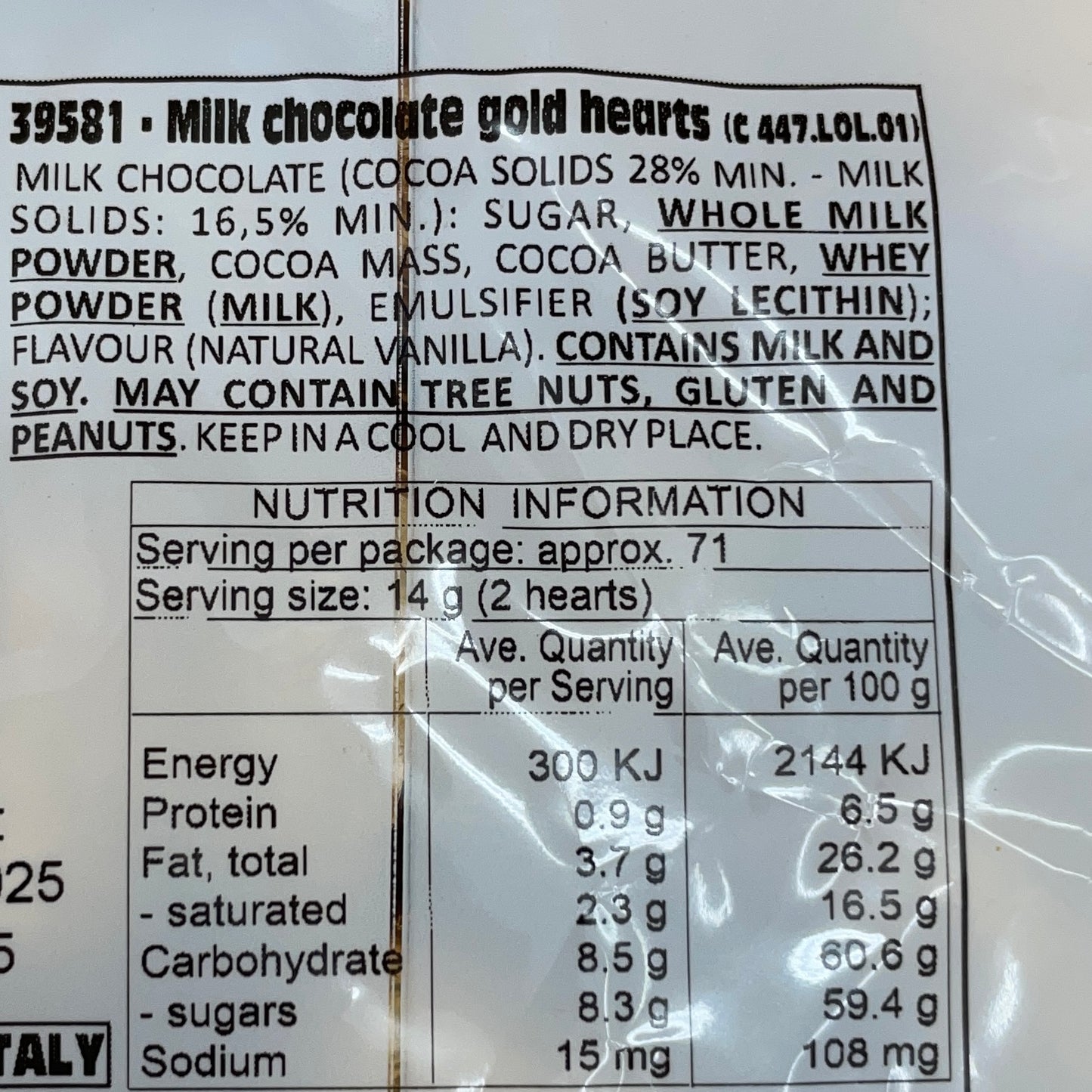 10 x GOLD MILK CHOCOLATE HEARTS