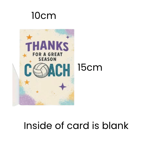 THANKS FOR A GREAT SEASON COACH CARD