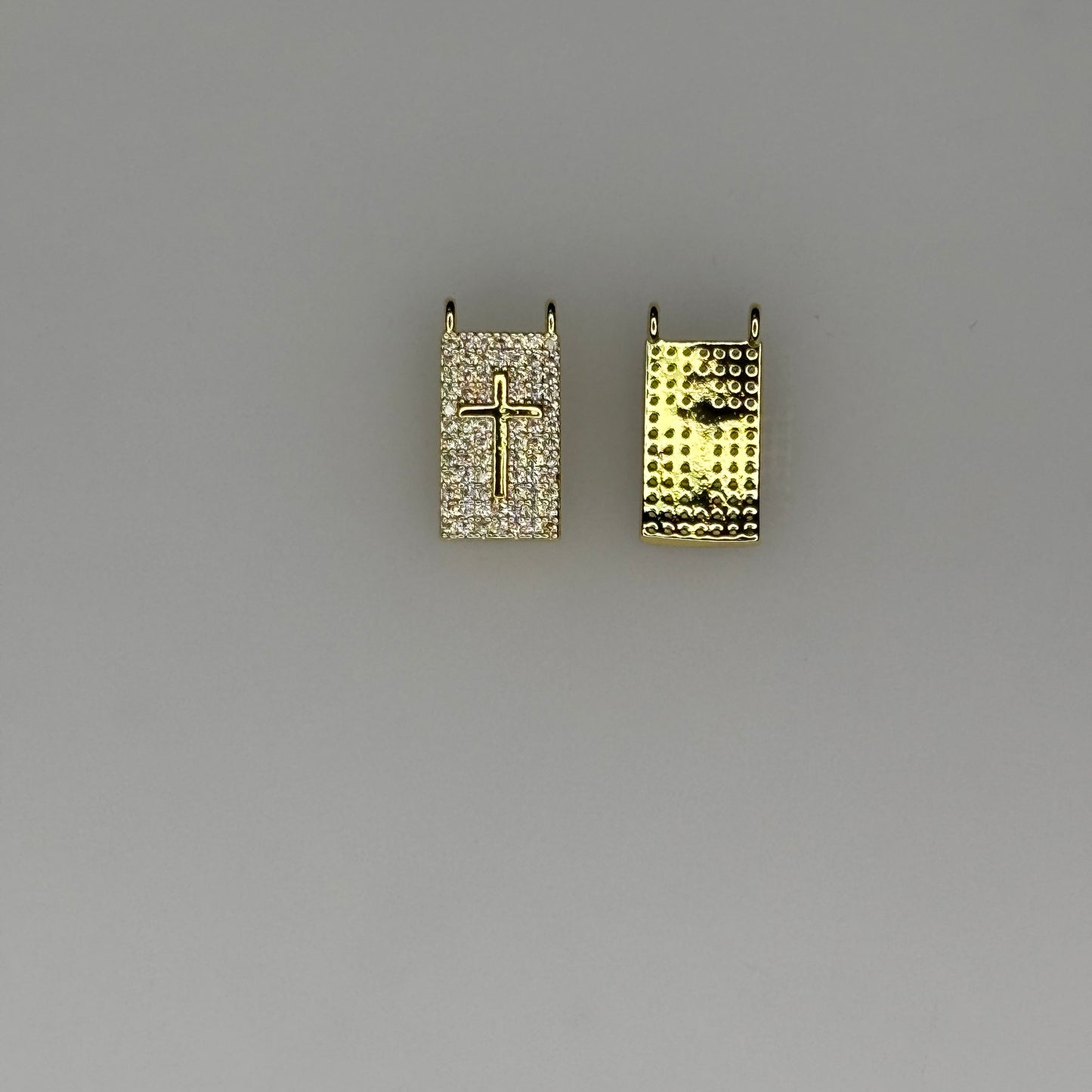 GOLD CROSS CRYSTAL CHARM PENDANT