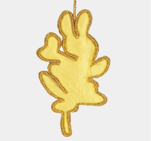 GOLDEN WATTLE BEADED CHRISTMAS TREE ORNAMENT