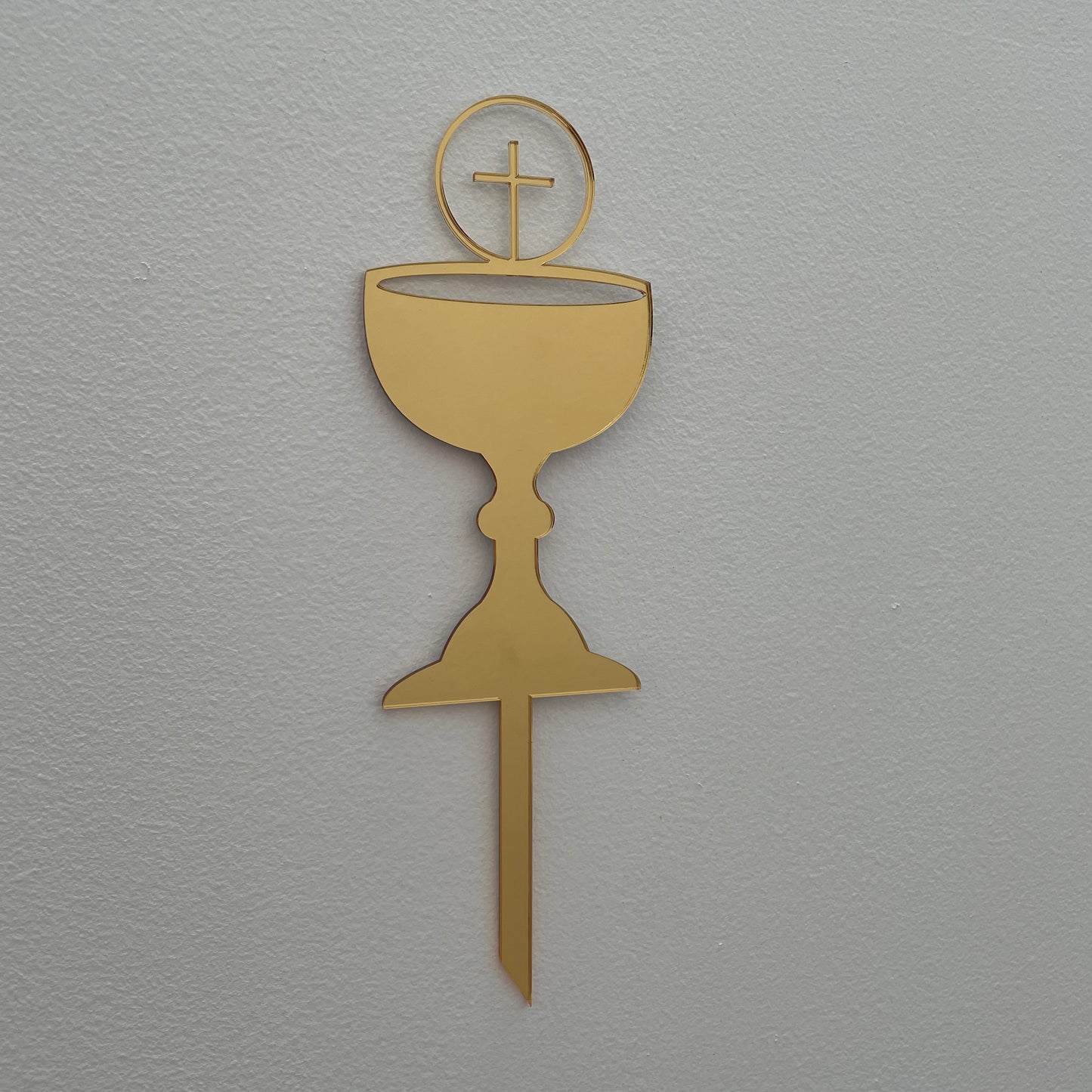 FIRST HOLY COMMUNION CONFIRMATION CHALICE CAKE TOPPER GOLD