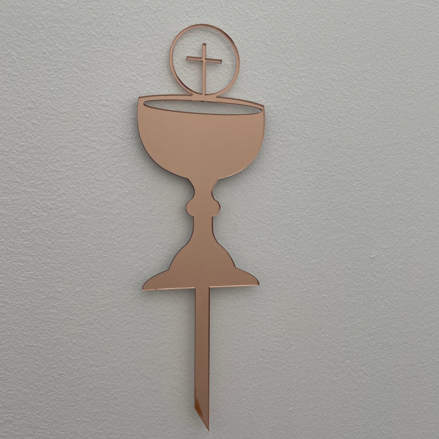 FIRST HOLY COMMUNION CONFIRMATION CHALICE CAKE TOPPER ROSE GOLD