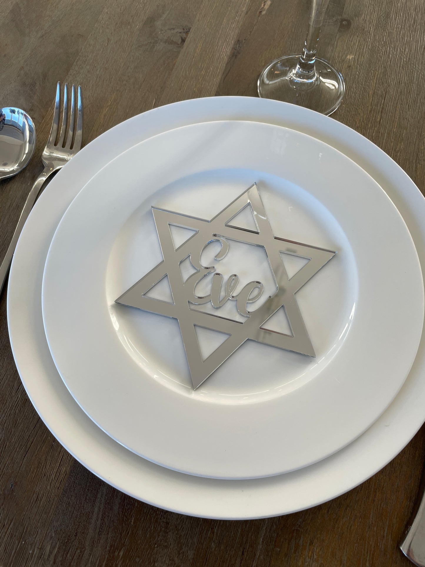 STAR OF DAVID CUSTOM NAME TABLE PLACE CARD