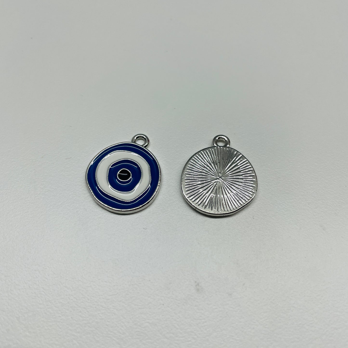 10 X EVIL EYE METAL CHARMS