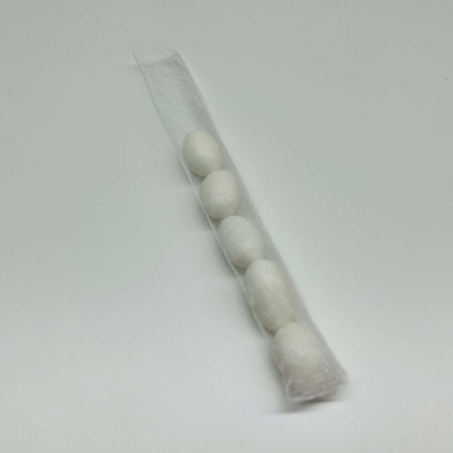 10 X WHITE SLIM ORGANZA POUCHES
