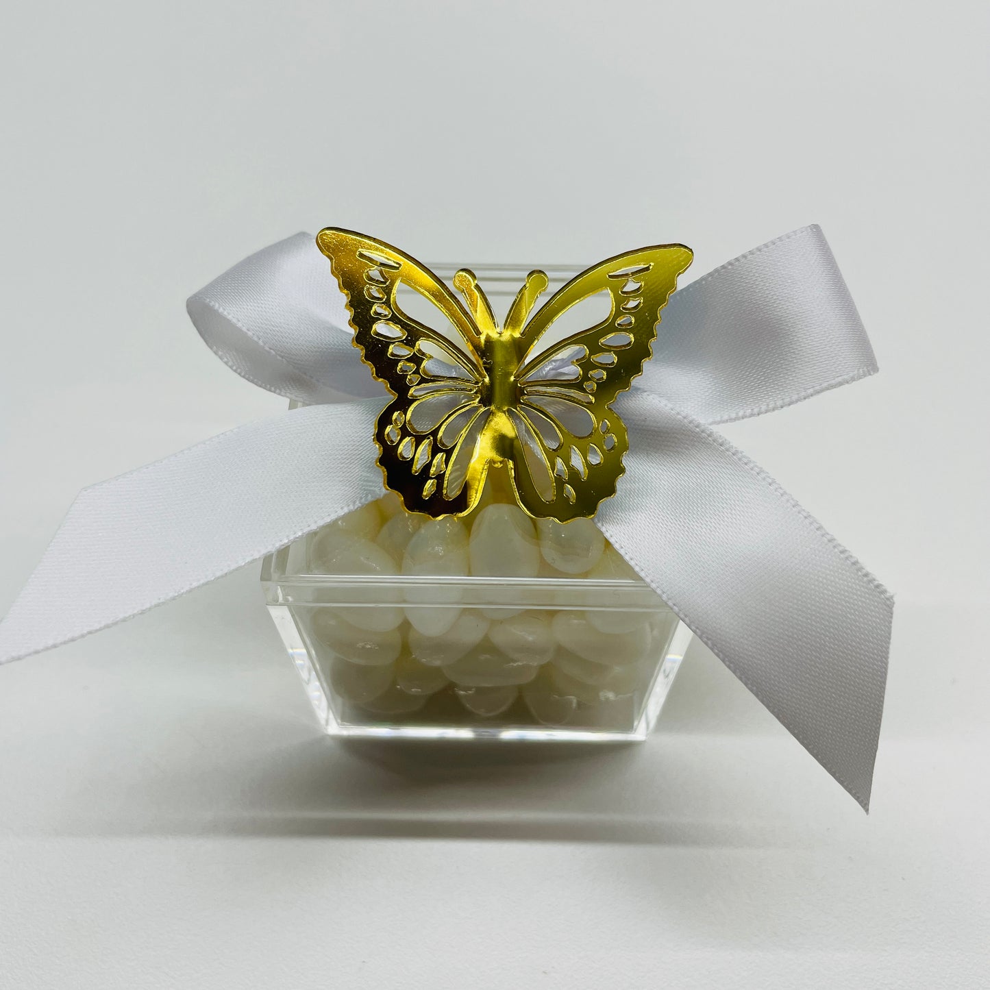 10 X GOLD ACRYLIC BUTTERFLY DECORATIONS