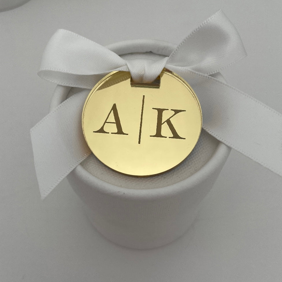10 X PERSONALISED INITIAL ACRYLIC TAGS