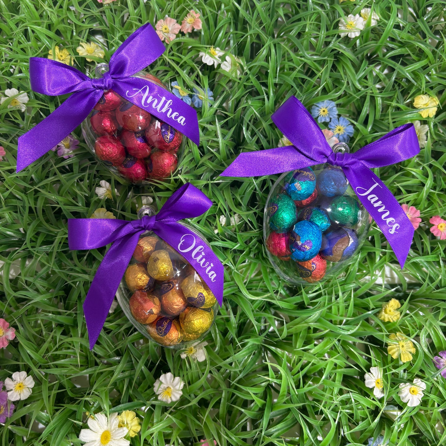 Easter Egg Container with Personalised Bow ( Eggs Not Included )