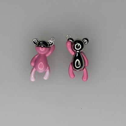 HANGING TEDDY BEARS PINK CHARM PENDANT