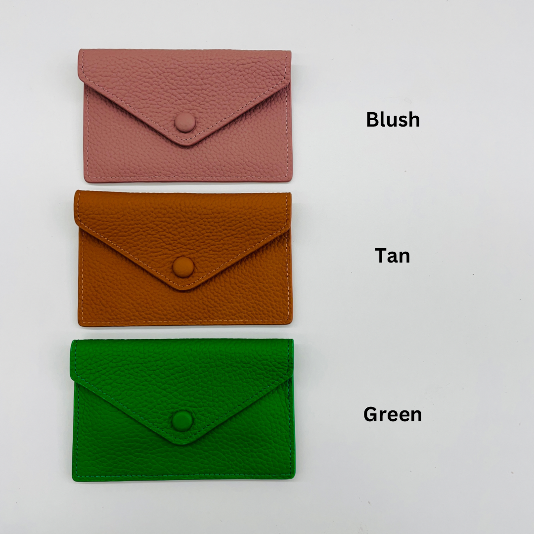 EMBOSSED PERSONALISED LEATHER MINI WALLET CARDHOLDER