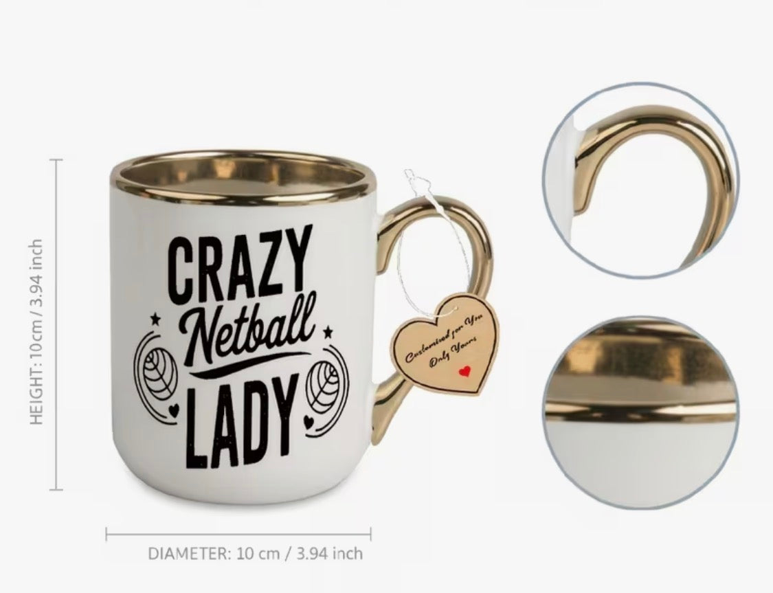 CRAZY NETBALL LADY MUG