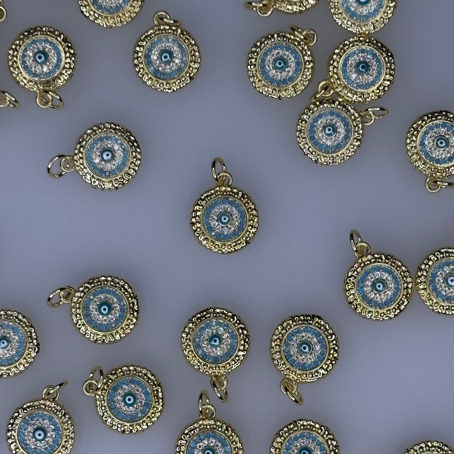 GOLD EVIL EYE CHARM PENDANT