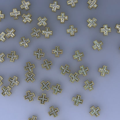 GOLD DIAMONTE CROSS CHARM PENDANT