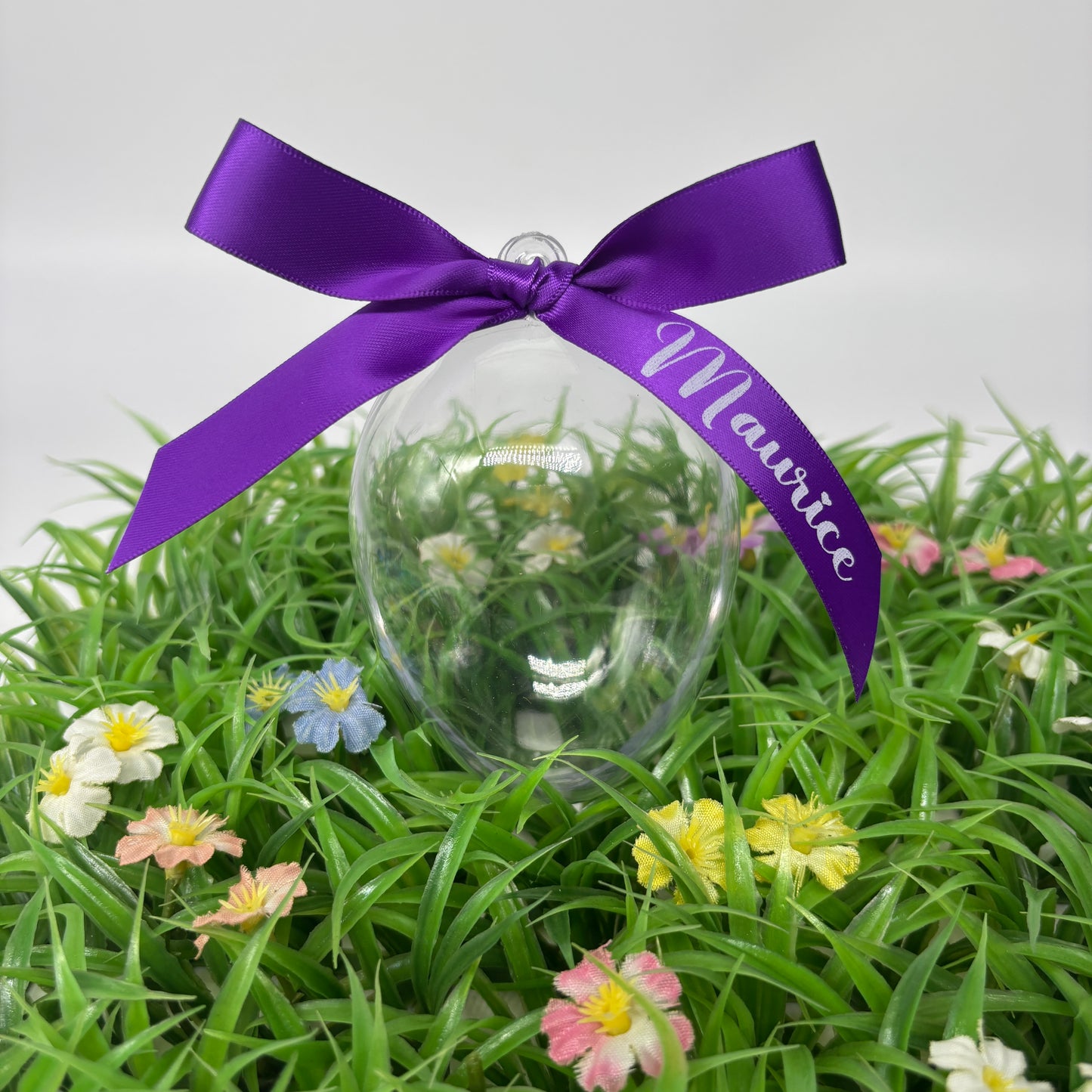 Easter Egg Container with Personalised Bow ( Eggs Not Included )