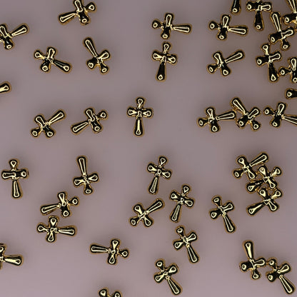 GOLD CROSS CHARM PENDANT