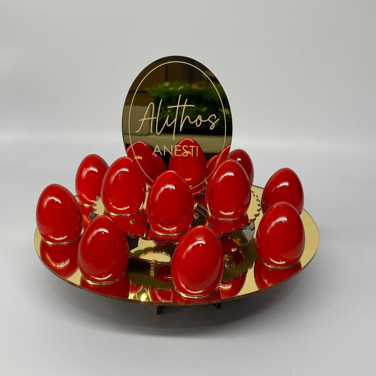 Easter Egg Stand  2 Layer Alithos Anesti