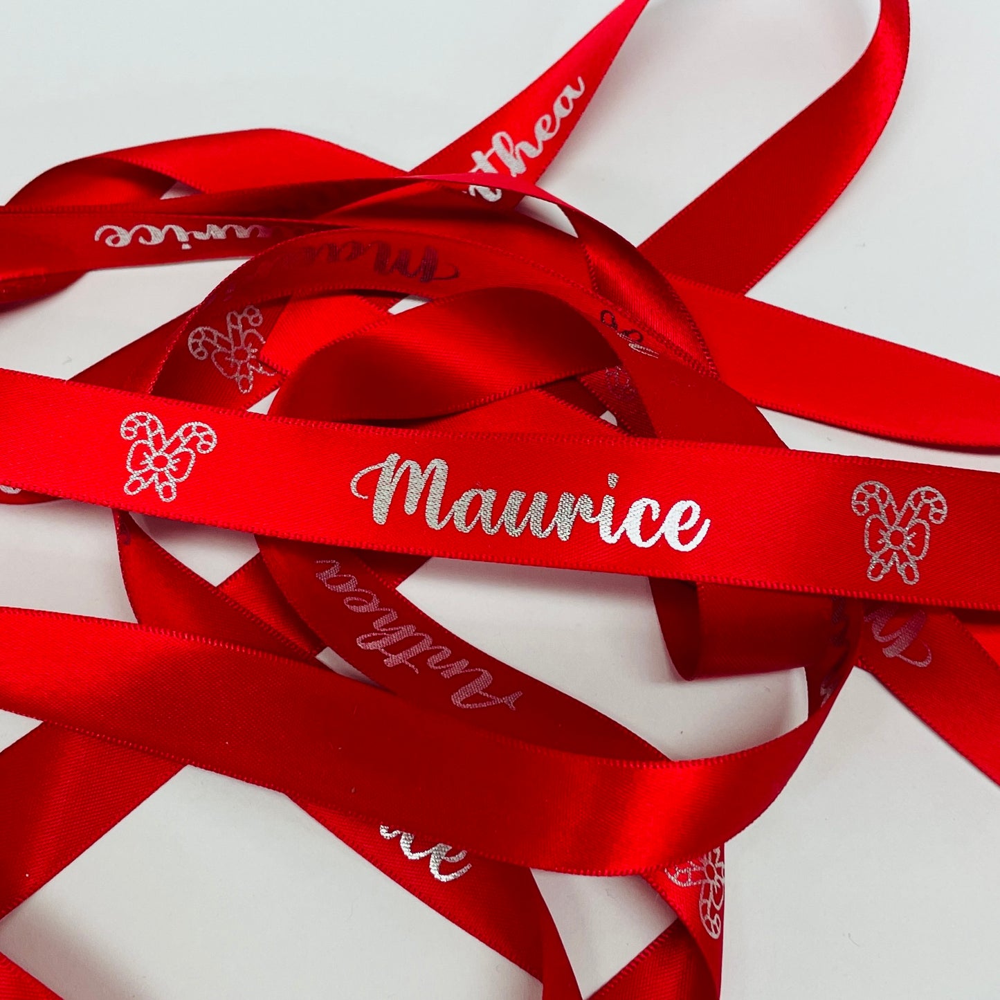 CHRISTMAS RED CUSTOM PRINT 20MM RIBBON