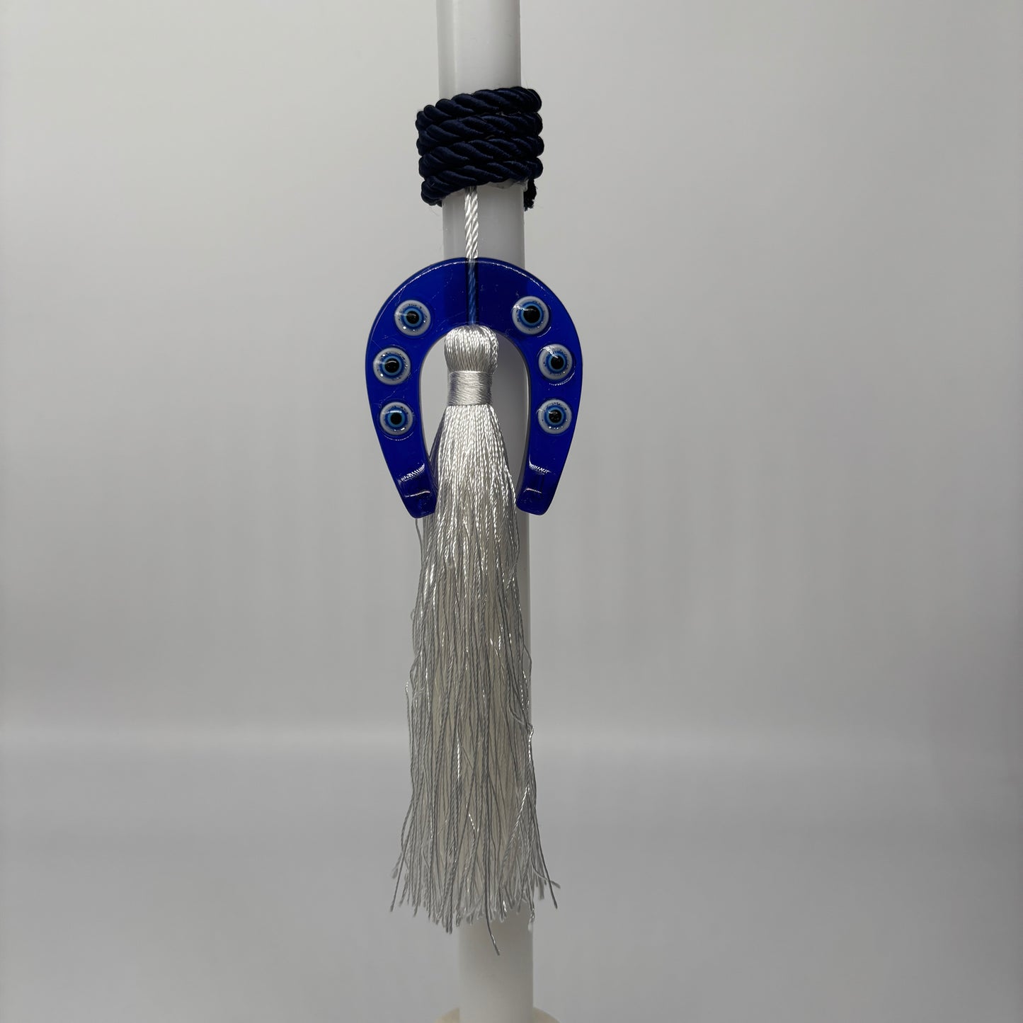 Evil Eye Horse Shoe White Easter Palm Sunday Candle Lambatha Orthodox Easter