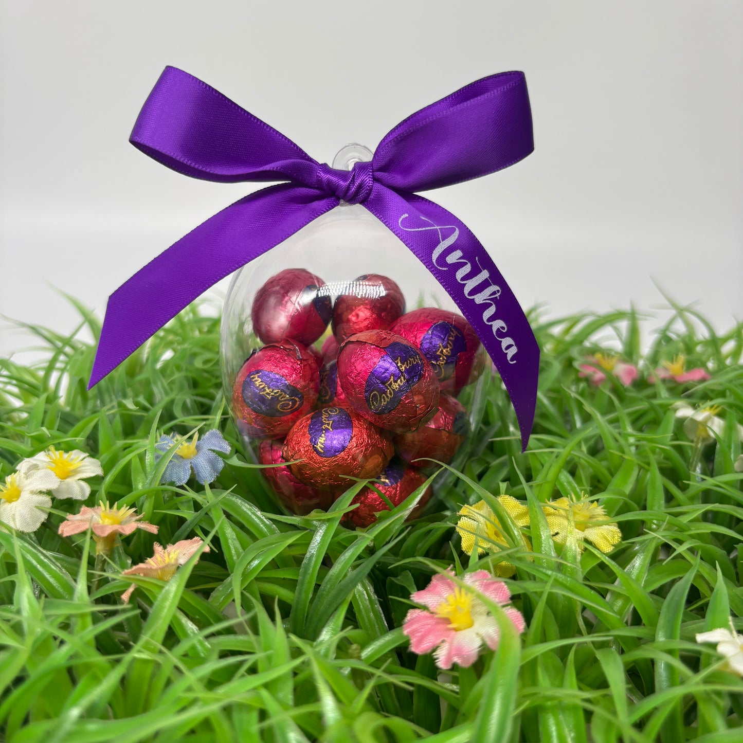 Easter Egg Container with Personalised Bow ( Eggs Not Included )