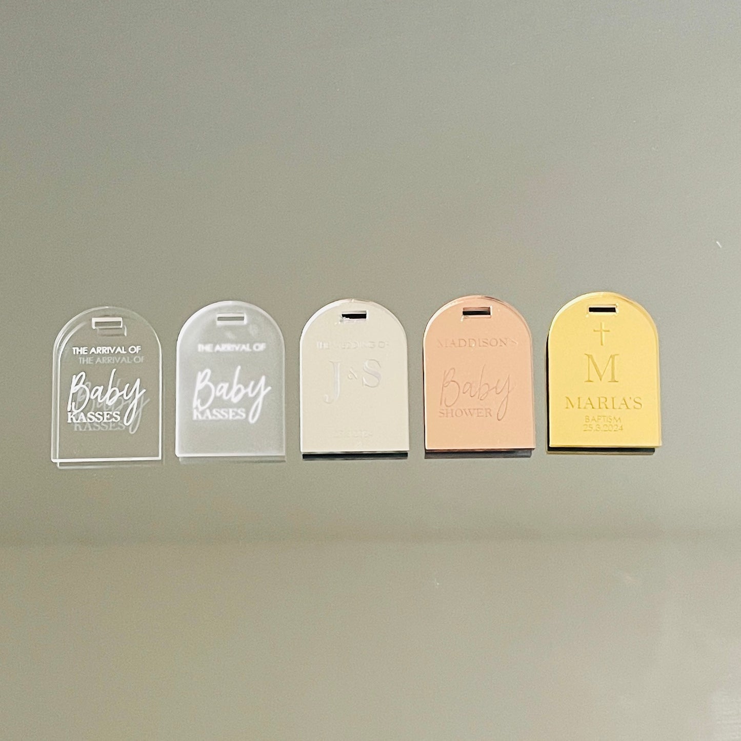 10 PERSONALISED ARCH TAGS