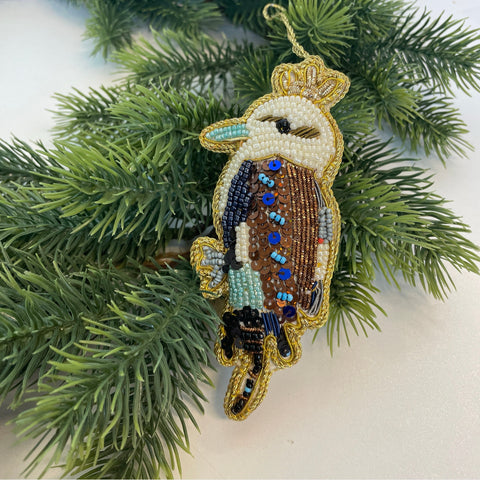KOOKABURRA BEADED CHRISTMAS TREE ORNAMENT