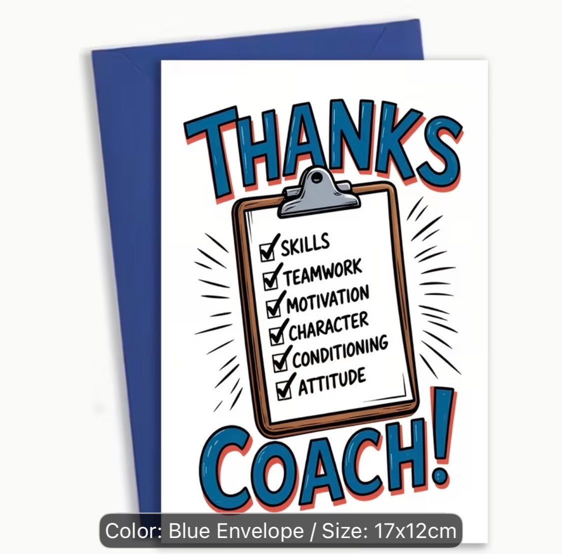 THANKS COACH CARD