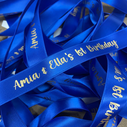 CUSTOM PRINT RIBBON ROYAL BLUE