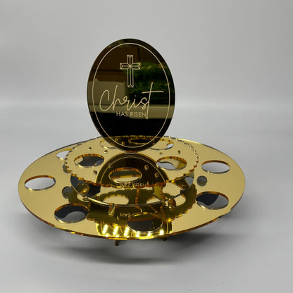 Easter Egg Stand  2 Layer Christ Has Risen