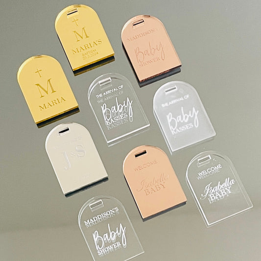 10 PERSONALISED ARCH TAGS