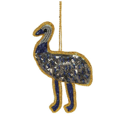 EMU BEADED CHRISTMAS ORNAMENT
