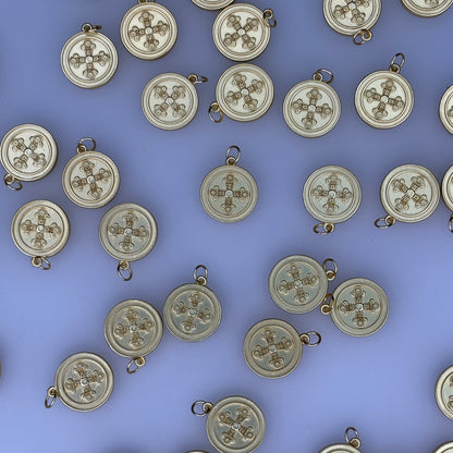 GOLD ROUND CROSS CHARM