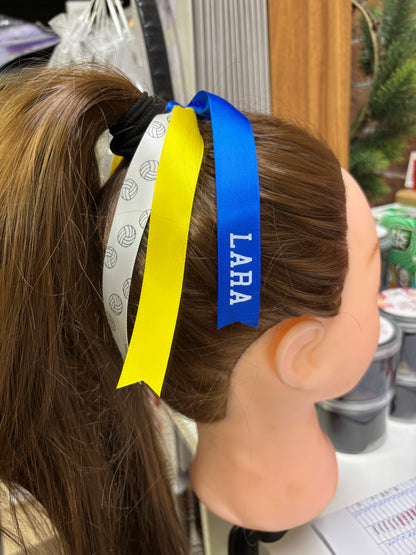 TEAM RIBBONS SET OF 3 WITH SPORTS BALL