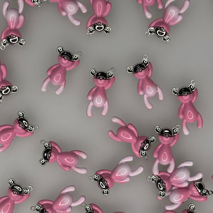HANGING TEDDY BEARS PINK CHARM PENDANT