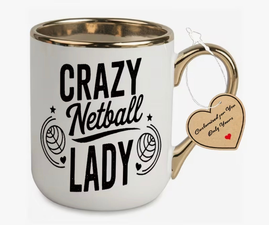 CRAZY NETBALL LADY MUG