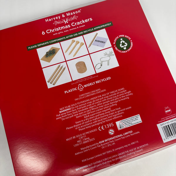 HARVEY & MASON GINGERBREAD SET OF 6 CHRISTMAS CRACKERS BOXED