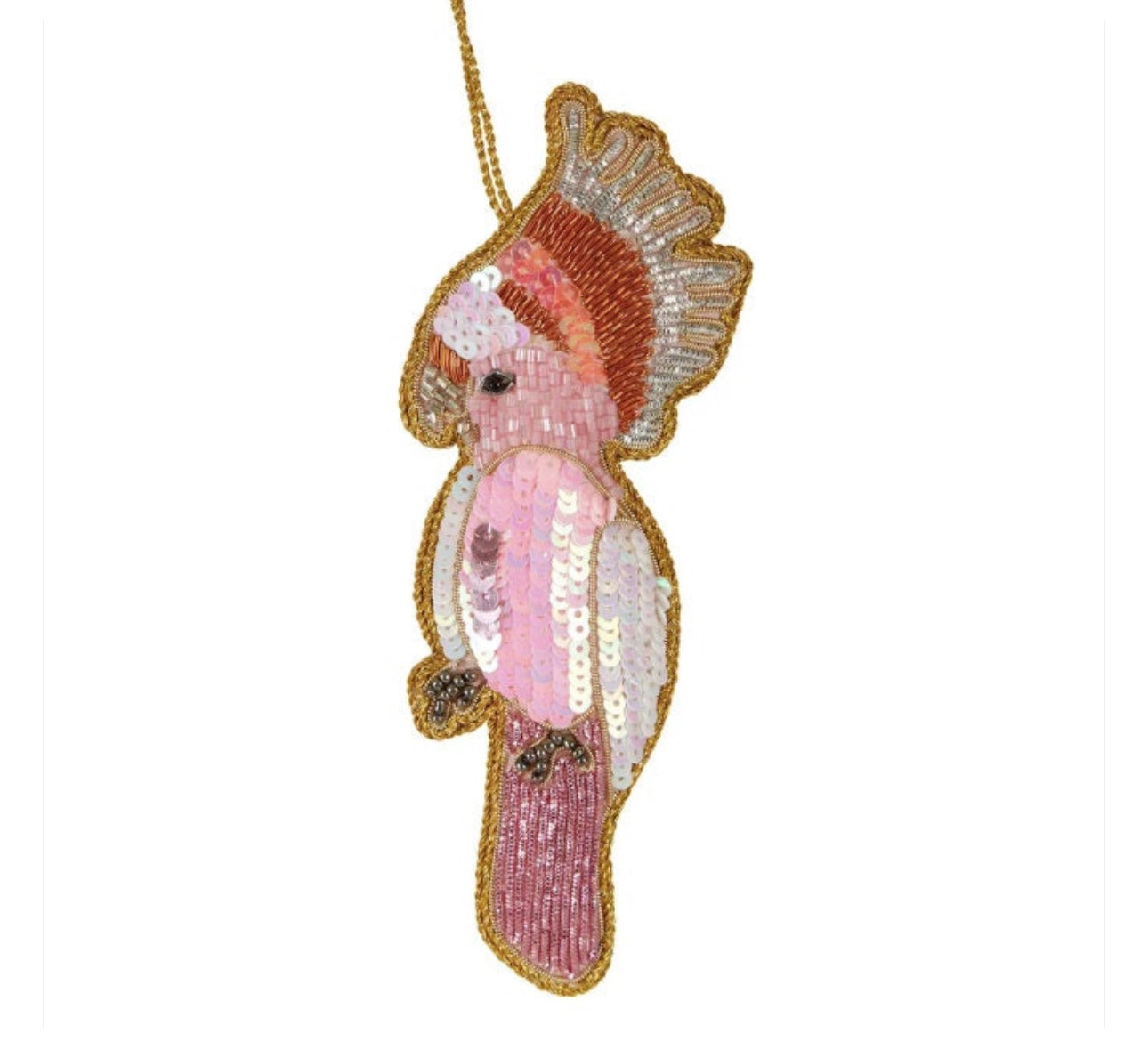 GALAH BEADED CHRISTMAS TREE ORNAMENT