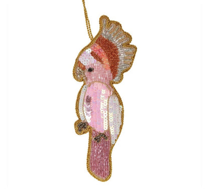 GALAH BEADED CHRISTMAS TREE ORNAMENT