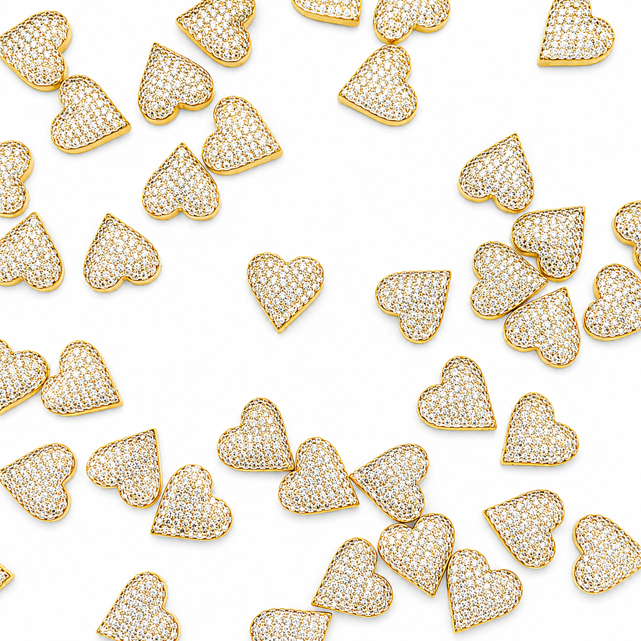 GOLD CRYSTAL HEART CHARM PENDANT