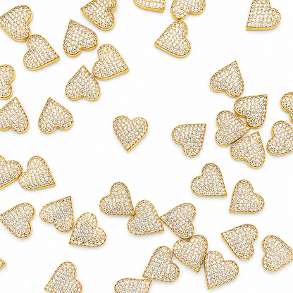 GOLD CRYSTAL HEART CHARM PENDANT