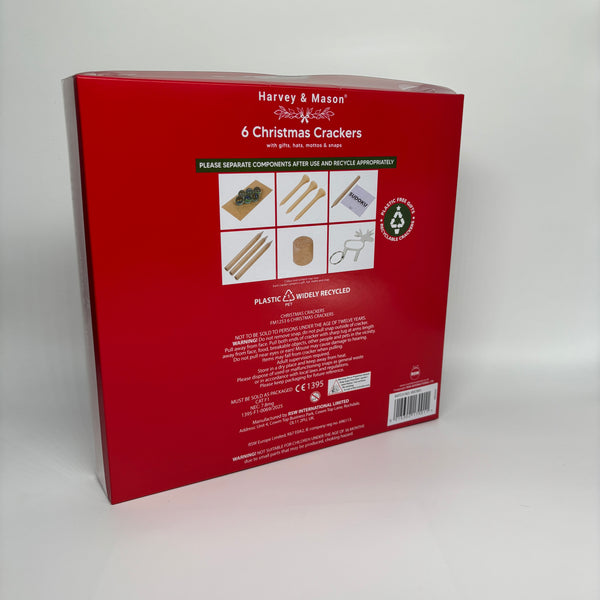 HARVEY & MASON GINGERBREAD SET OF 6 CHRISTMAS CRACKERS BOXED