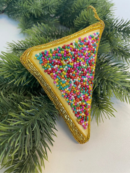 BEADED FAIRY BREAD CHRISTMAS TREE ORNAMENT