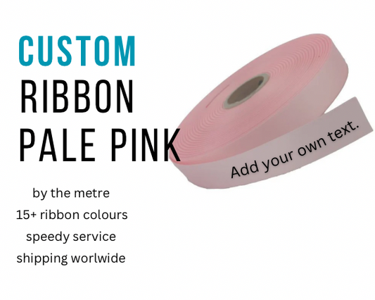 CUSTOM PRINT RIBBON PALE PINK