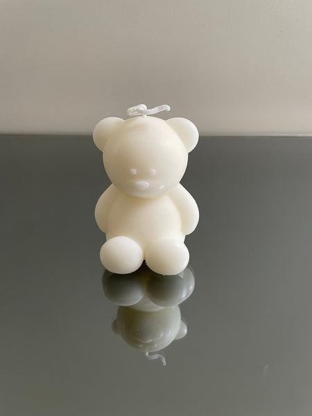 OFF WHITE TEDDY BEAR CANDLE FAVOR