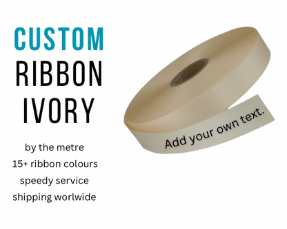 CUSTOM PRINT RIBBON IVORY