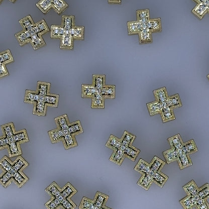 GOLD DIAMONTE CROSS CHARM PENDANT