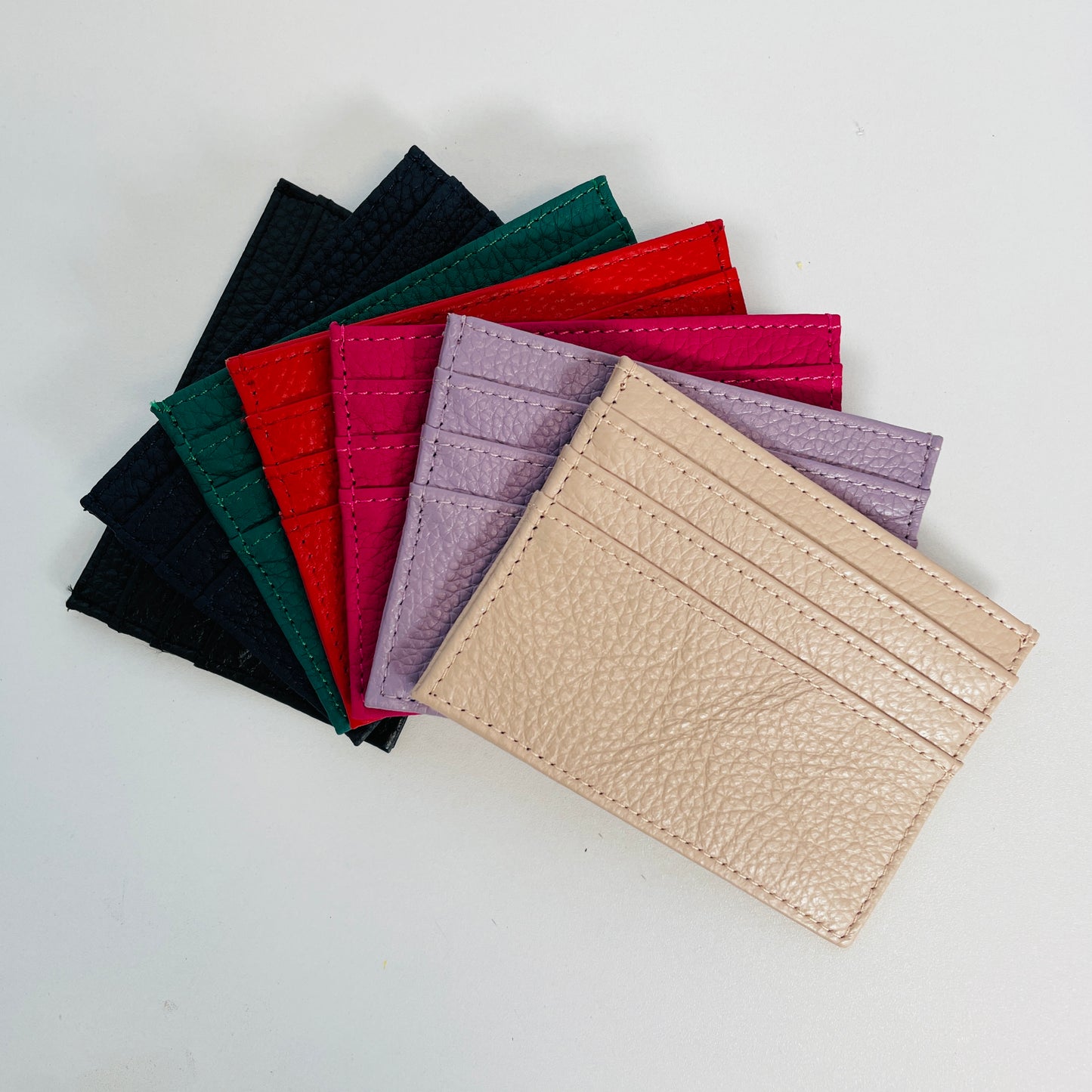 EMBOSSED PEBBLE LEATHER CARD HOLDER & KEY CHAIN SET