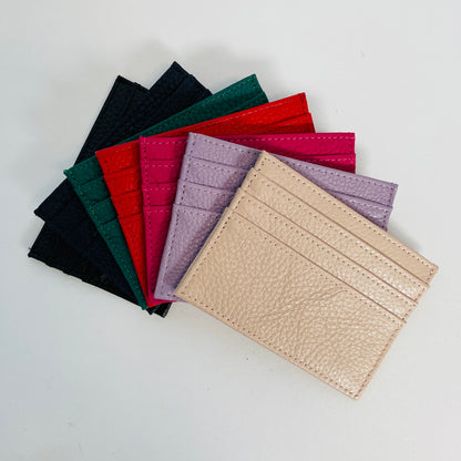 EMBOSSED PEBBLE LEATHER CARD HOLDER & KEY CHAIN SET